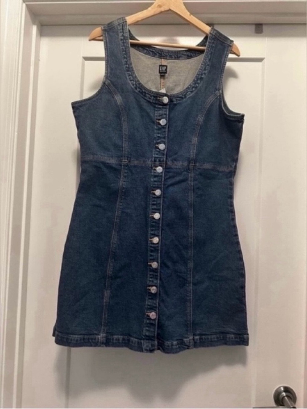 💙 NWT! GAP Blue Denim Button-Front Dress - Size Medium - Picture 5 of 5